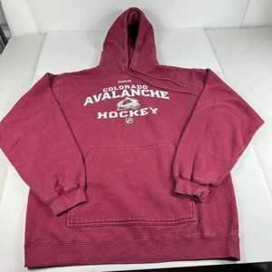 Y2K Reebok NHL Colorado Avalanche Sweatshirt Medium Red Faded Pullover Hoodie